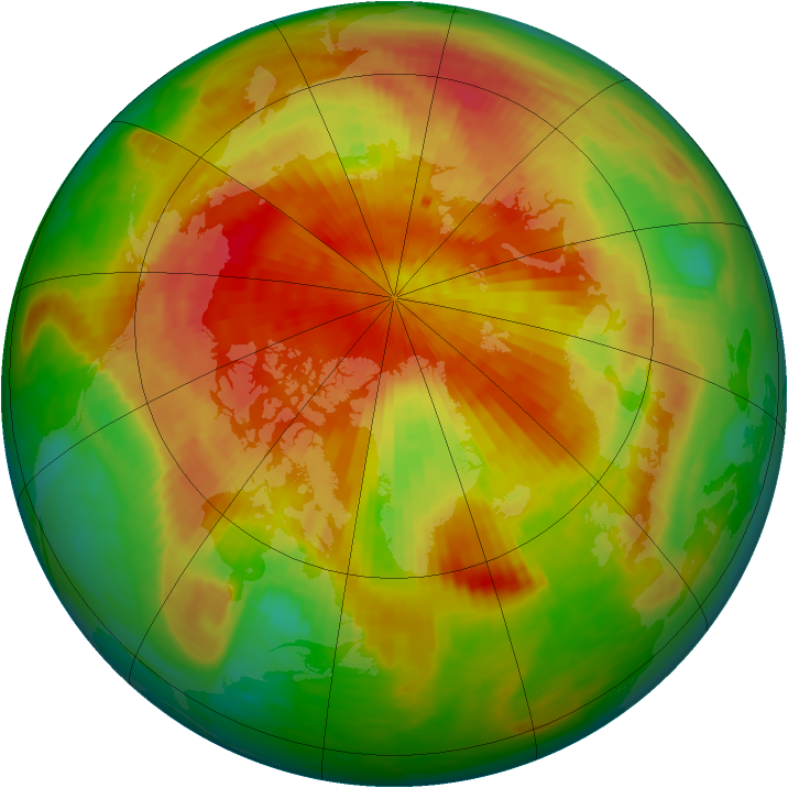 Arctic ozone map for 16 April 1994